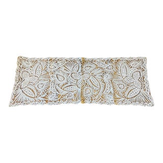 Antique Museum Battenburg Lace Tablecloth Runner For Sale
