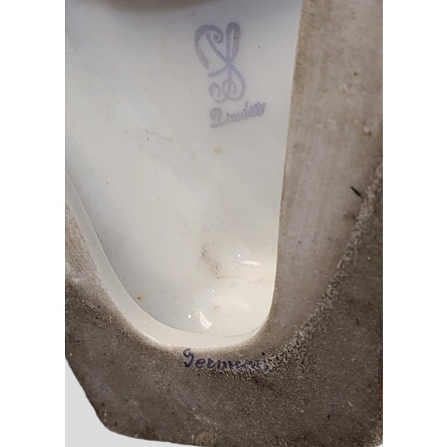 Mid 20th Century Vintage Dresden Classical Greek Column Painted Floral Gilded Claw Feet Lamp For Sale - Image 10 of 10