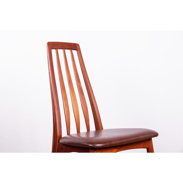 Niels Koefoed Danish Eva Model Chairs in Teak and Leather by Niels Koefoed for Koefoeds Hornslet, 1960, Set of 6 For Sale - Image 4 of 18