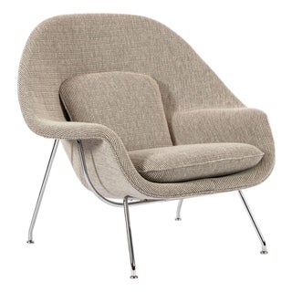 Early Restored Mid Century Tan Womb Lounge Chair by Saarinen for Knoll, Multiples/Custom Available For Sale