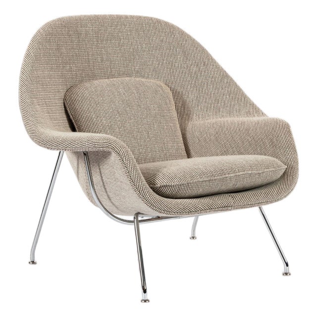 Early Restored Mid Century Tan Womb Lounge Chair by Saarinen for Knoll, Multiples/Custom Available For Sale