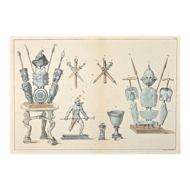 Unknown, Equipment for Gladiators, Lithograph, 19th Century For Sale