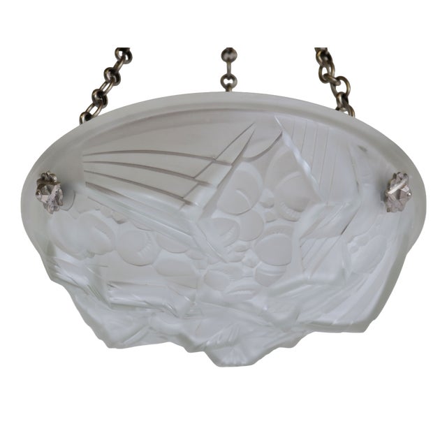 French Antique Art Deco Pendant Light by Mouynet, 1920 For Sale