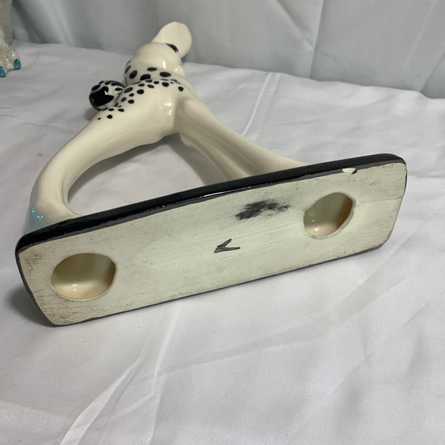 Ivory Vintage Mid-Century Modern Black-and-White Spotted Deer/Doe Ceramic Figurine Attributed to Royal Haeger For Sale - Image 8 of 8