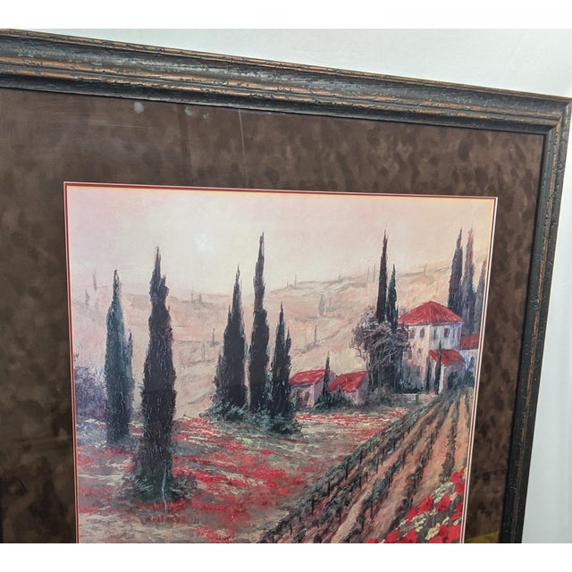 Brown Late 20th Century Signed Fronckowiak "Poppies of Toscano I & II" Framed Fine Art Print Pair For Sale - Image 8 of 18