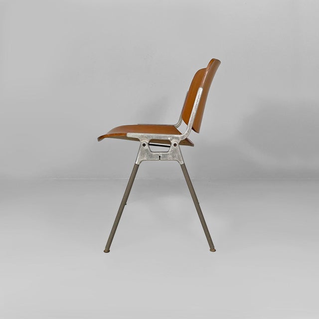 Metal Italian Modern Wood DSC Chairs by Giancarlo Piretti for Castelli, 1970s, Set of 6 For Sale - Image 7 of 18