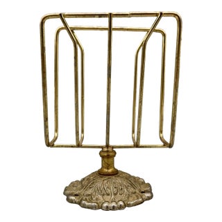 Vintage Brass Hollywood Regency Letter, Napkin Holder For Sale