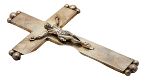 Silver Crucifix with Applied Balls and Suspension Ring