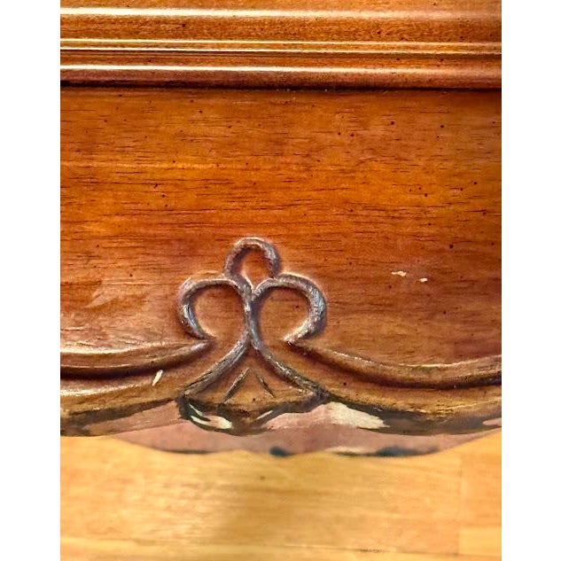 1990s 1990s Traditional French Provincial Style Inlaid Burl Wood Coffee & Sofa Table Set - 2 Pieces For Sale - Image 5 of 11