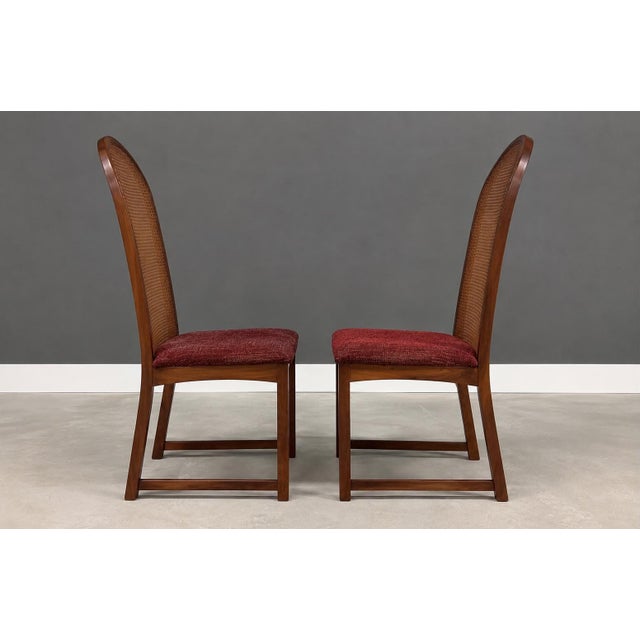 Mid-Century Modern Walnut and Cane Dining Chairs by Milo Baughman - Set of 8 For Sale - Image 3 of 3