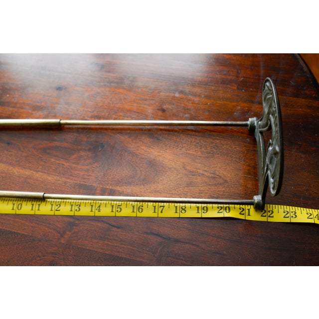 Art Nouveau Art Nouveau Brass Bookends Book Rack Adjustable Length Telescoping Judd Co. Twin Maidens For Sale - Image 3 of 10