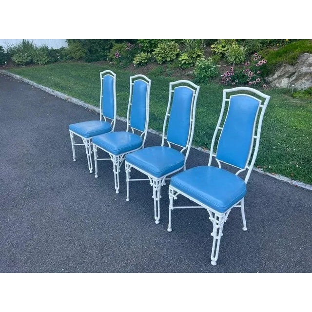 White Chinese Chippendale Bamboo Patio Set by Kessler For Sale - Image 9 of 18