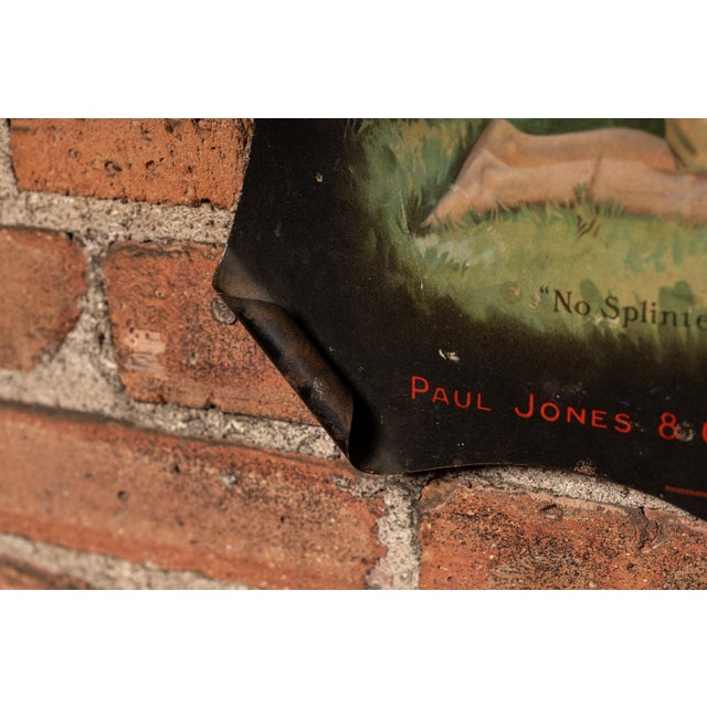 Metal Antique Paul Jones Pure Gin Self-Framed Advertising Sign For Sale - Image 7 of 9