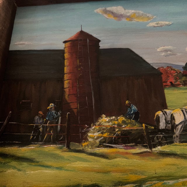 A wonderful pastoral farm scene by recognized painter Ida Van Tassell (1917-2003) whose work frequently celebrated local...
