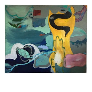 Mid 20th Century Abstract Expressionist Oil Painting For Sale