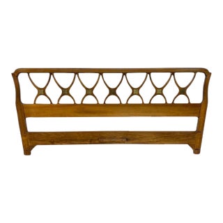 Mid-Century Italian Modern King Size Walnut Headboard For Sale