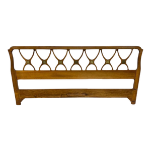 Mid-Century Italian Modern King Size Walnut Headboard