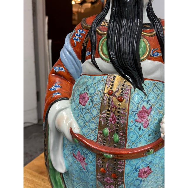 Vintage Chinese Ceramic Figure of Lu Xing For Sale - Image 11 of 12