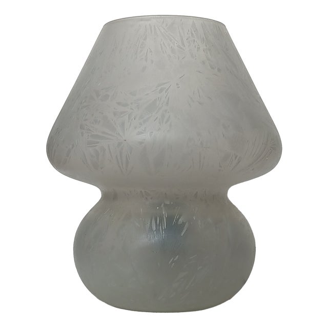 Frosted Murano Glass Mushroom Table Lamp, 1960s For Sale