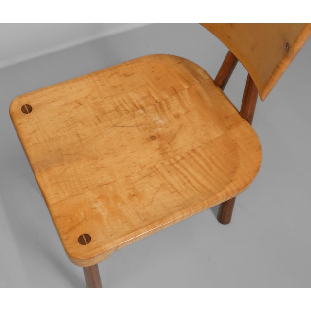 Postmodern Walnut & Maple Desk Chair, 1980s For Sale - Image 9 of 15