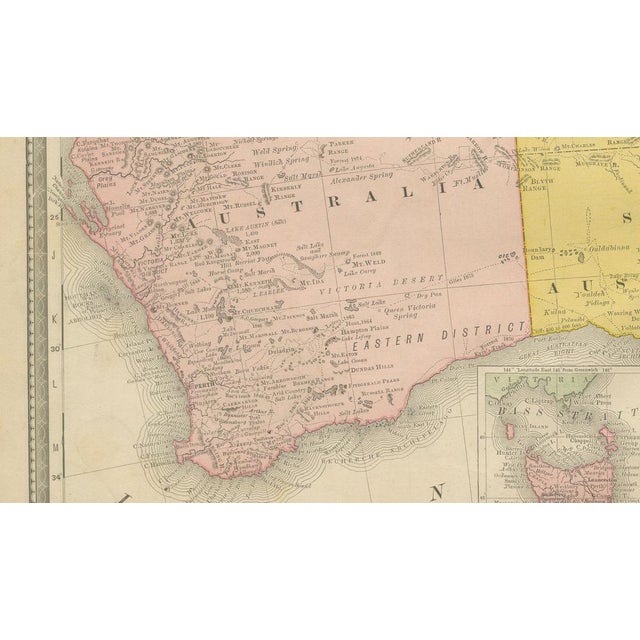 Late 19th Century Antique Australia and New Zealand Map, 1888 For Sale - Image 5 of 10
