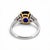 Vintage 18k Gold Trilogy Ring — 3.55ct Unheated Vivid Blue Madagascar Sapphire, Size 7 For Sale - Image 6 of 6