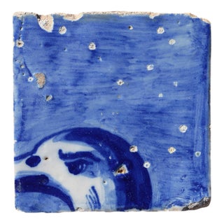 18th Century Tile Depicting a Duck Head, Portuguese For Sale