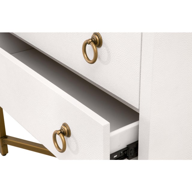 Strand Faux Shagreen 2-Drawer Nightstand, Pearl Shagreen For Sale - Image 11 of 12