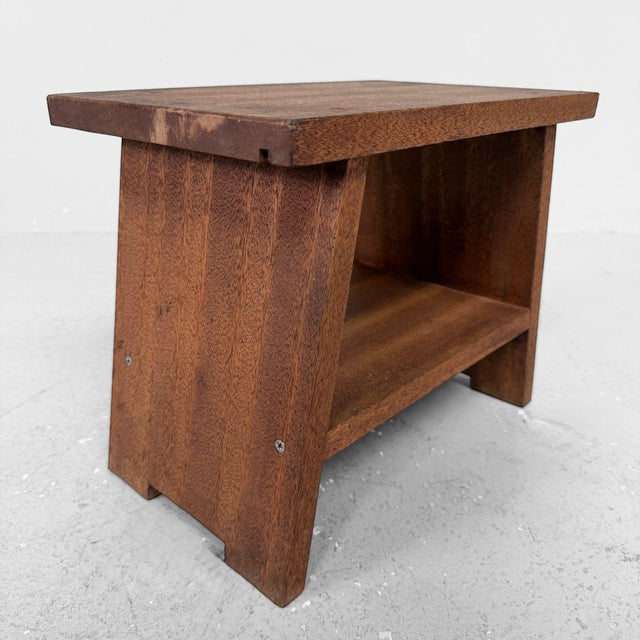 Brown Japanese Shōwa Wooden Step Stool, 1970s For Sale - Image 8 of 11