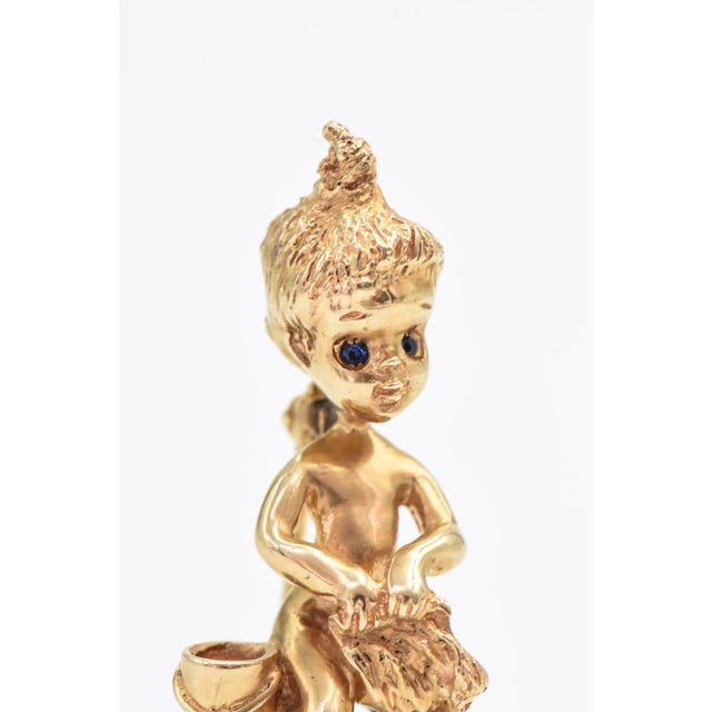 1950s William Ruser Saturdays Child Gold Brooch For Sale - Image 10 of 11