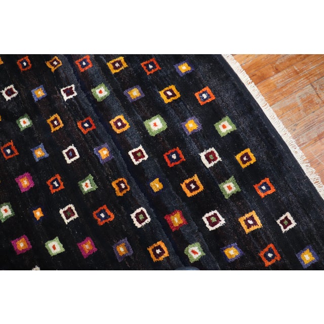 Early 21st Century Primitive Turkish Contemporary Box Square Pattern Rug - 5'8" x 7'6" For Sale - Image 5 of 6