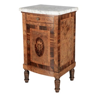 French Art Deco Marquetry Bed Side Table For Sale