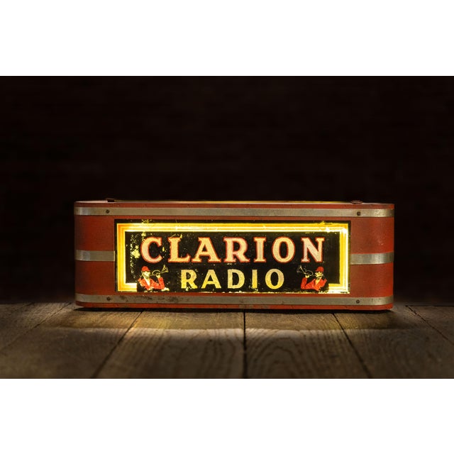 Art Deco Vintage Clarion Radio Neon Counter Display Sign For Sale - Image 3 of 10