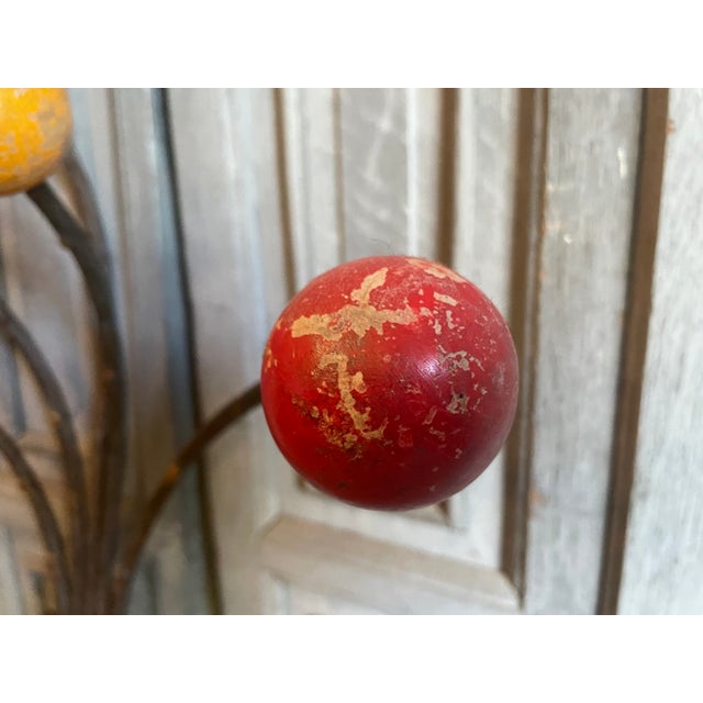 Vintage French Wall Coat Rack with Wooden Balls, 1960s For Sale - Image 3 of 14