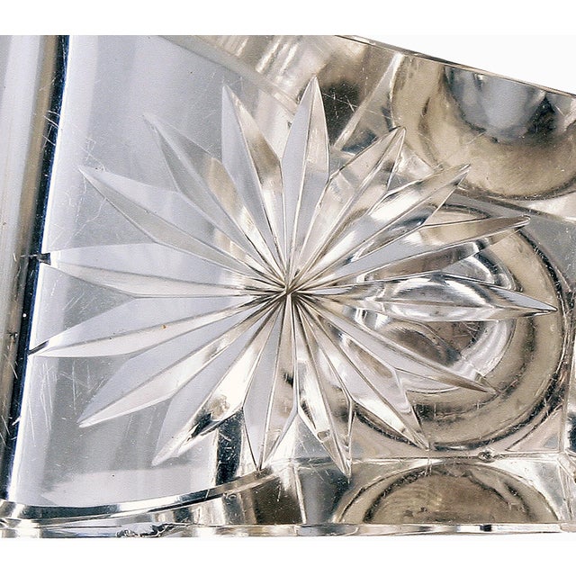 Late 19th Century Jugendstil German Cut Glass Crystal Inkwell With Polished 800 Silver Lid For Sale - Image 9 of 9