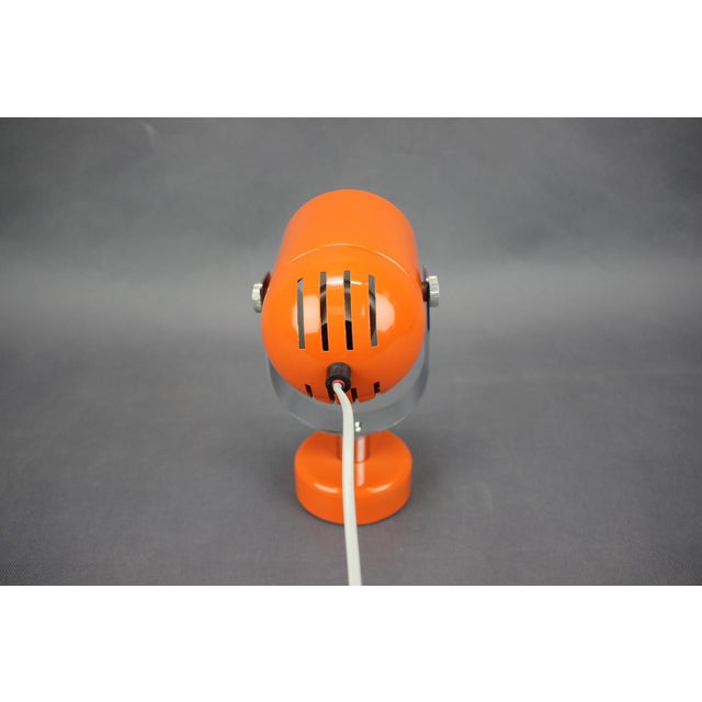 Orange Metal and Chrome Lamp by Stanislav Indra, Former Czechoslovakia, 1970s For Sale - Image 4 of 9