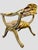 Orange Vintage Curule Style Chair Pair Newly Upholstered Silk Tiger Velvet For Sale - Image 8 of 15