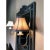 Art Deco 1990s Silver Gray Wrought Iron Framed Wall Mirror With Attached Flanking Sconces For Sale - Image 3 of 9
