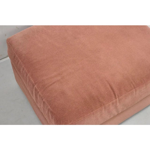 Late 20th Century Vintage Thayer Coggin Modern Upholstered Mauve Color Ottoman on Wheels For Sale In Philadelphia - Image 6 of 11