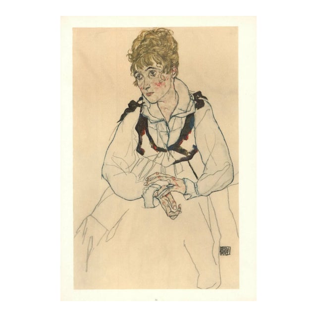 Egon Schiele Lithograph 54 the Artist’s Wife 1968 For Sale