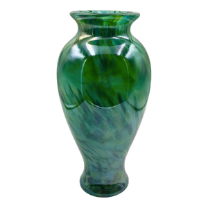 Vintage 1960s Murano Green Blown Glass Vase