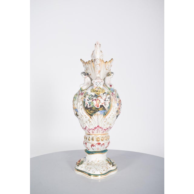 Amphora Shaped Polychrome Pottery Jar, 1950s For Sale - Image 12 of 13