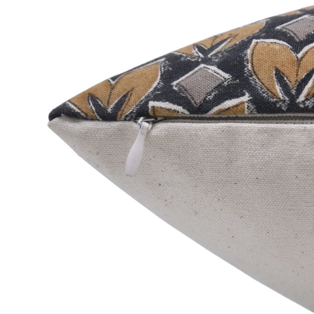 Art Deco Fabdivine Artisan Block Print Throw Pillow Cover 14x20 Inch Duck Canvas-Titli For Sale - Image 3 of 5