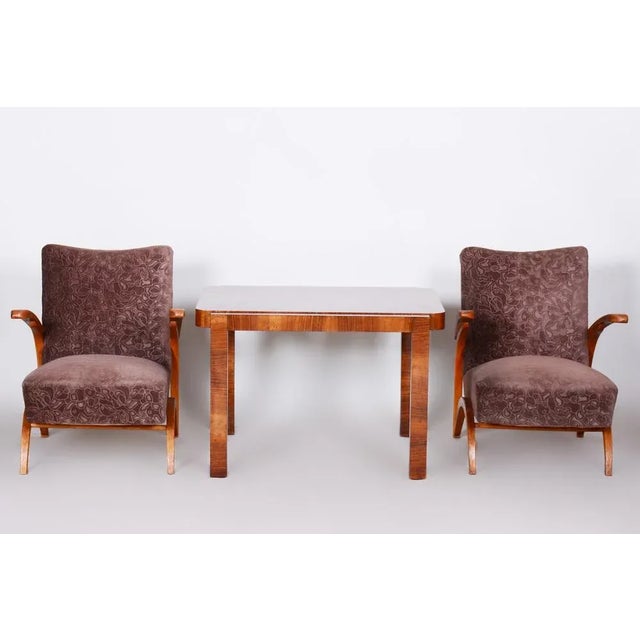 Small Czech Art Deco Table in Walnut from Thonet, 1930s For Sale - Image 3 of 8