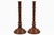 1970s Antique Pair Mahogany Tall Turned Candlesticks For Sale - Image 5 of 7