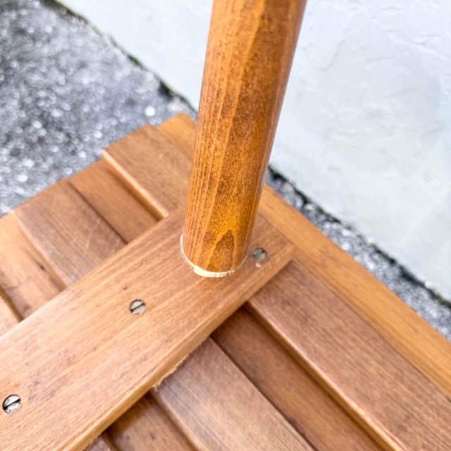 Mid Century Modern Slatted Benches/Side Tables - A Pair For Sale In West Palm - Image 6 of 8