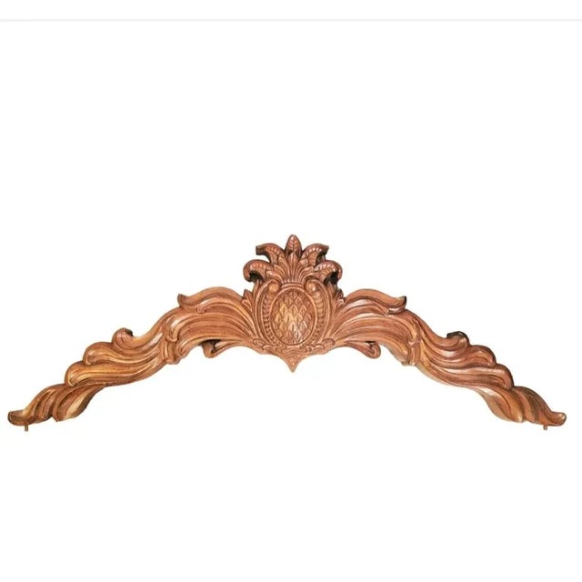Vintage Solid Wood Pineapple Carved Piedemont Wall Plaque Room Decor For Sale - Image 11 of 11