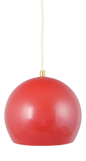 Topan Pendant Lamp in Red Lacquered Metal by Verner Panton for Louis Poulsen, 1960s