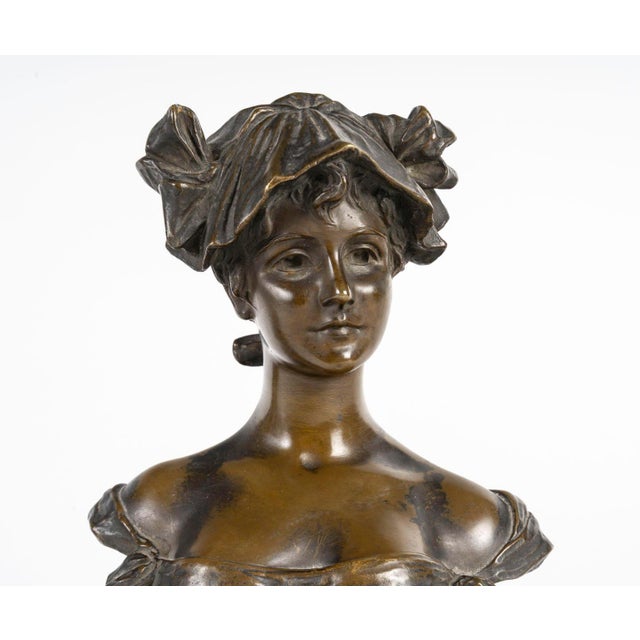 Pair of art nouveau bronze sculptures by van der straeten, circa 1900. Pair of art nouveau sculptures, circa 1900, in...