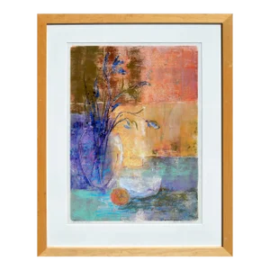 "Moving Still Life " Abstracted Still-Life Monotype by Anita Benarde